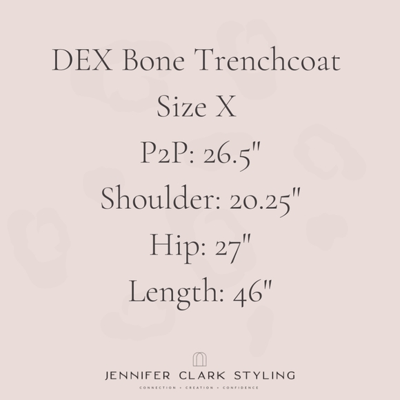 [X & 3X] NWT DEX Plus Trenchcoat in Bone - Picture 5 of 13